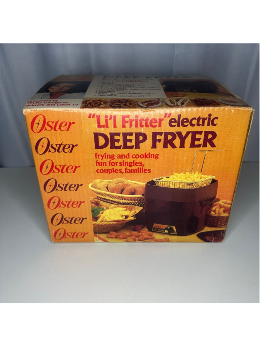 Vintage New In Box NIB Oster Li'l Fritter Electric Deep Fryer Brown Model 732
